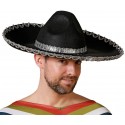 Sombrero Noir/Argent Mexicain 45cm