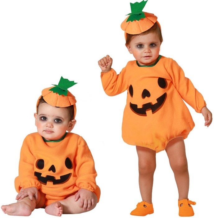 Carolilly Costume Halloween Bébé Garçon/Fille Ensemble Citrouille Mignon Déguisement Cosplay Photographie - Orange - Taille 80 Cm