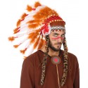 Grande Coiffe Chef Indien plumes Orange
