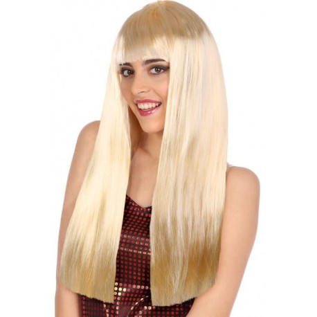 Perruque Longue Blonde avec Frange 60cm