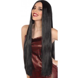 Perruque Extra Longue Noire 80cm