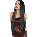Perruque Extra Longue Noire 80cm