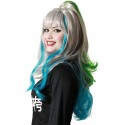 Perruque Femme Manga Gris/Bleu