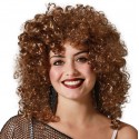 Perruque Femme Bouclée Chatain années 80