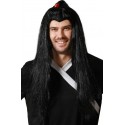 Perruque Noire Homme Samourai