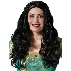 Perruque Noire Femme Princesse Médiévale