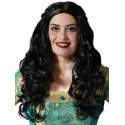 Perruque Noire Femme Princesse Médiévale