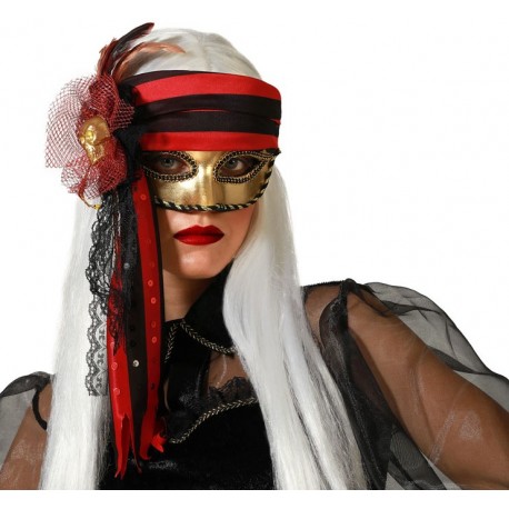 Masque Doré Femme Pirate