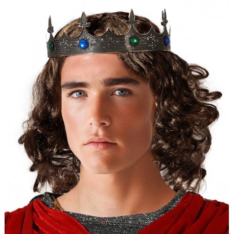 Couronne Métal Argent Roi Médiéval