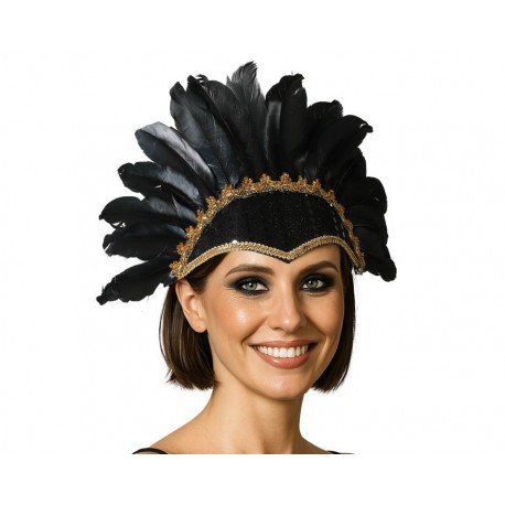 Coiffe à Plumes Noires