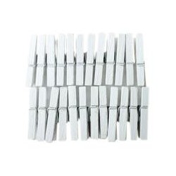 24 Mini Pince à Linge Bois Blanc