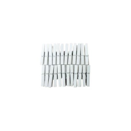 24 Mini Pince à Linge Bois Blanc