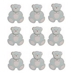 9 Stickers Ourson Nounours Bleu