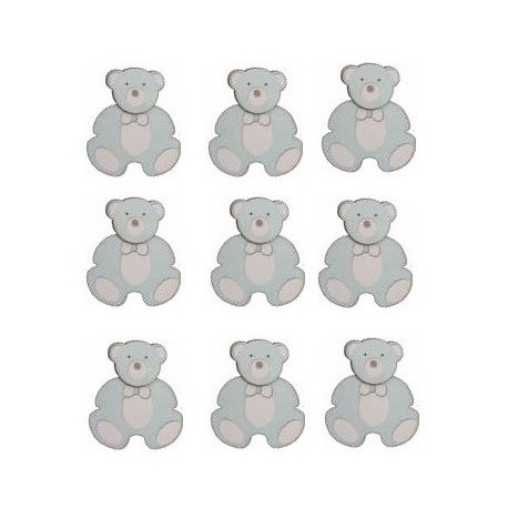 9 Stickers Ourson Nounours Bleu