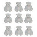 9 Stickers Nounours Bleu