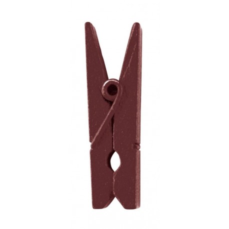 50 Mini PINCE à LINGE Bois CHOCOLAT
