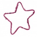 Guirlande 6 Grandes Etoiles paillettes Rose Fuschia