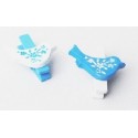 6 Pinces à Linge OISEAU Bleu