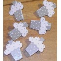 6 Mini Pinces à Linge CUPCAKE Gris