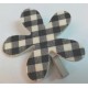 6 Pince à Linge Fleur Vichy Noir et Blanc
