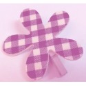 6 Mini Pinces à Linge FLEUR Vichy Violet