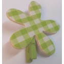 6 mini Pinces à Linge FLEUR Vichy Vert
