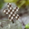 6 Mini Pinces à Linge FLEUR Vichy Chocolat