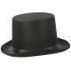 Chapeau Haut de Forme Noir en Satin