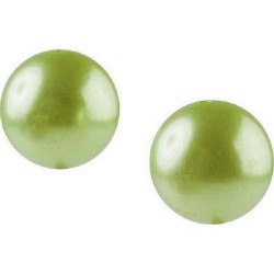 24 Perles Nacrées Vert Anis 2cm
