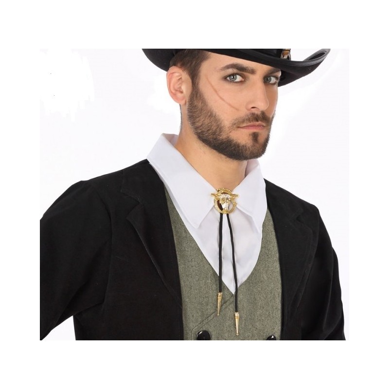 Cowboy Western Bolo Lacets de Botte Cravate sur Cordon Noir pour Déguisement 