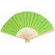 Eventail Bois Bambou Satin Vert Anis
