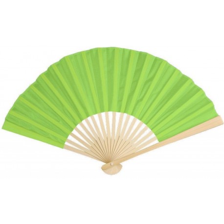 Eventail Bois Bambou Satin Vert Anis