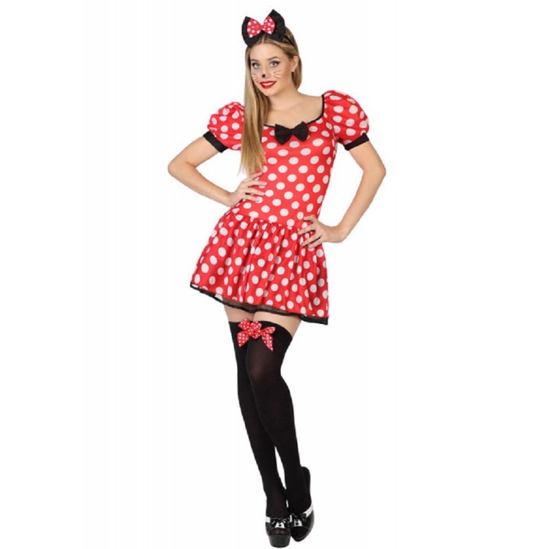 Robe d'Halloween rouge/blanche à pois Disney Minnie Mouse avec