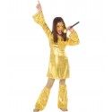 Déguisement Fille Disco Doré