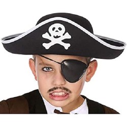 Tricorne de Pirate Noir Enfant