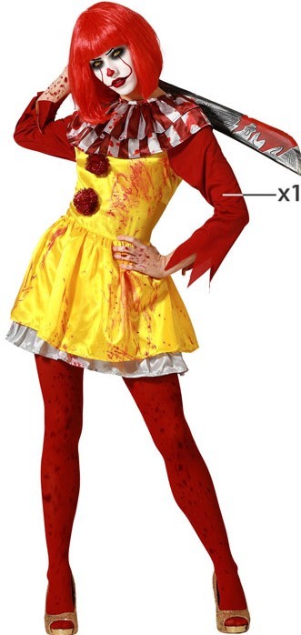 Déguisement Femme Clown Jaune Halloween
