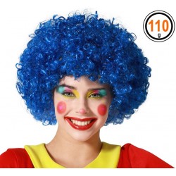 Perruque Afro Clown Bleu